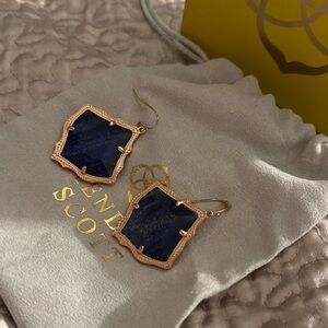 Kendra Scott Navy and Gold Geometric Earrings